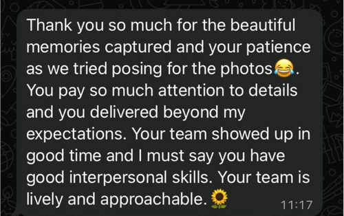 Client testimonial